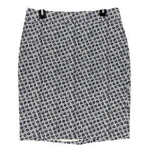 Ann Taylor Skirt Womens 8 White Pencil Straight Flowers Lined Stretch Short‎